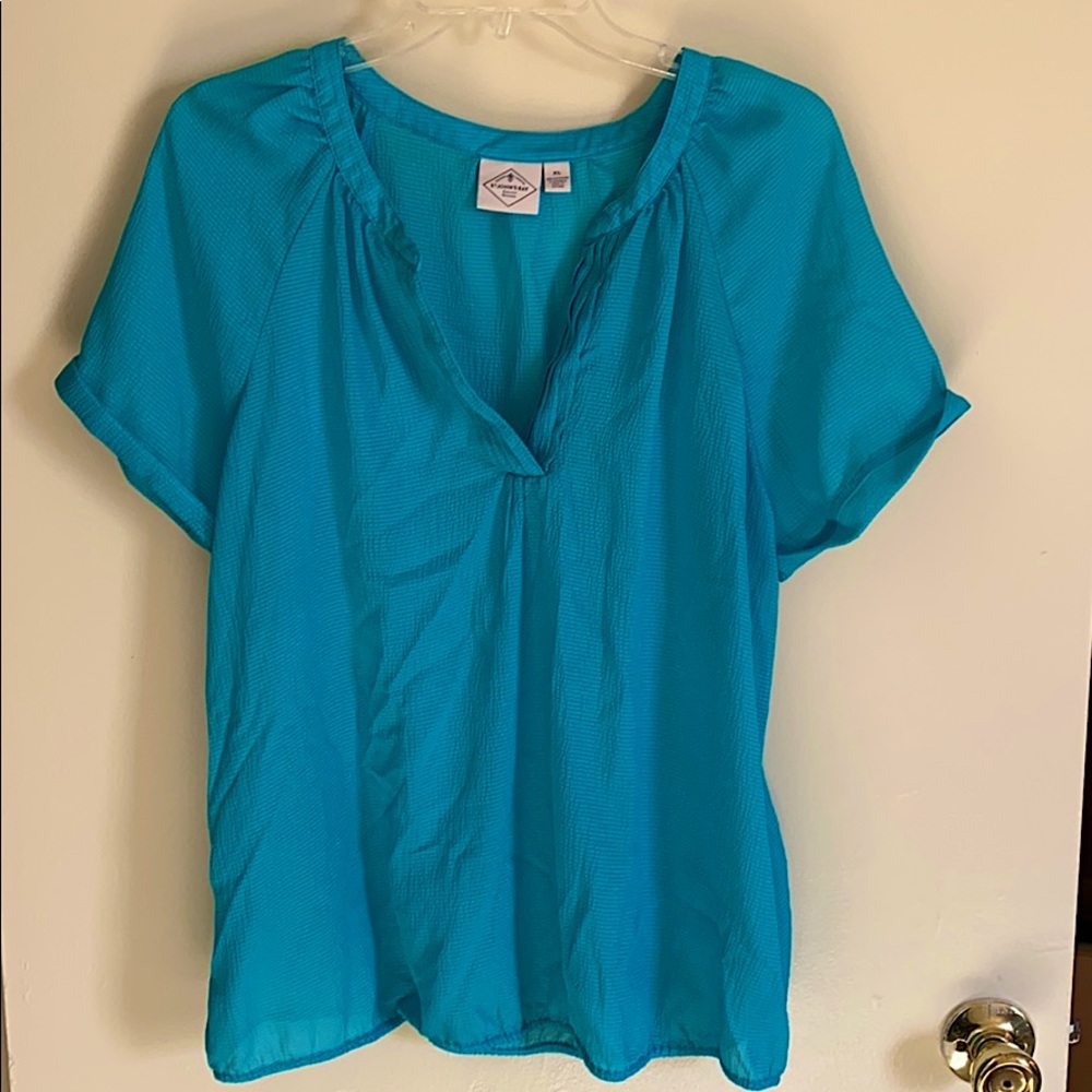 St John’s Bay Turquoise sheer blouse